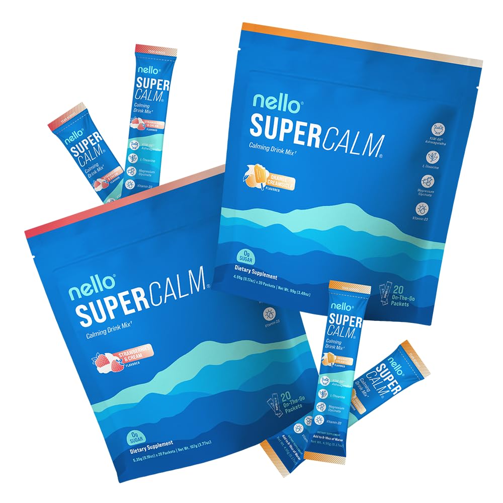 Amazon.com: Nello Supercalm Drink Mix - Strawberries & Cream and